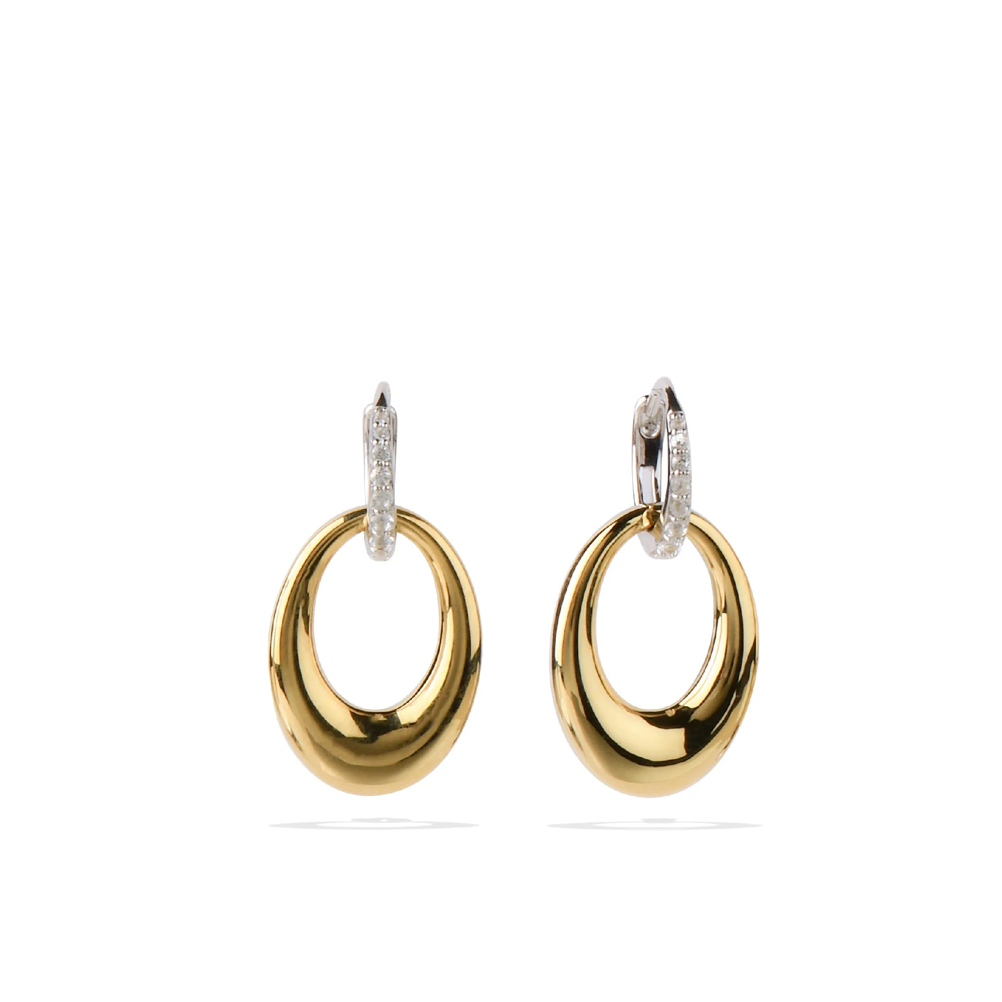 Solid Gold Sterling Silver White Sapphire Knocker Earrings