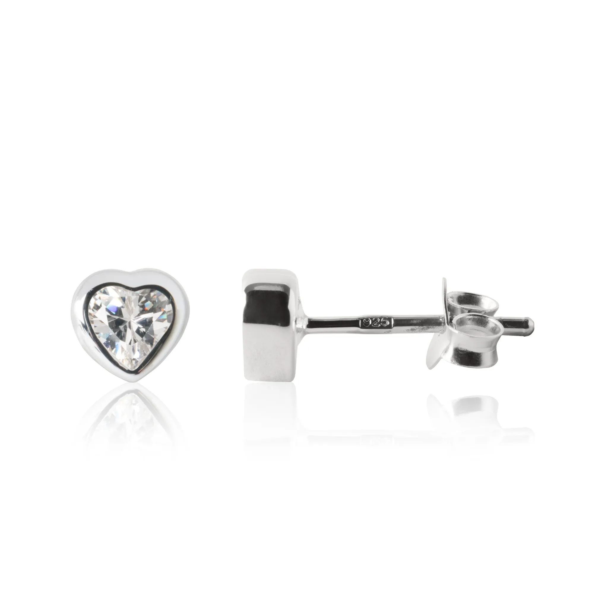 Sparkle Heart Earrings - Sterling Silver