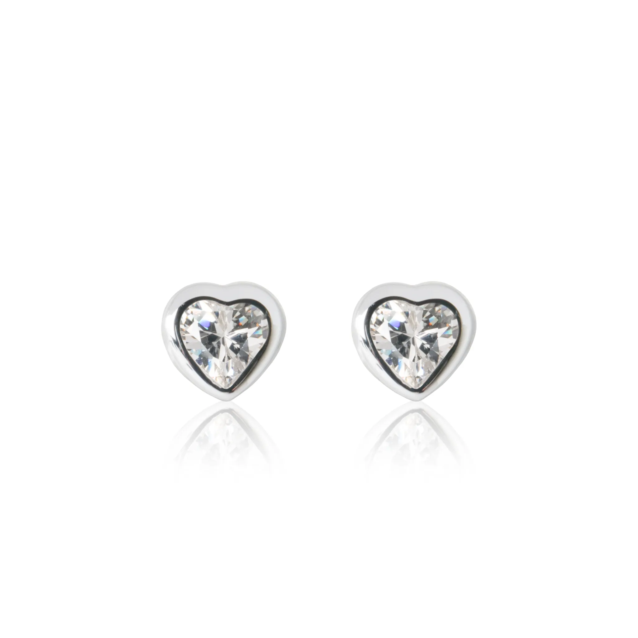 Sparkle Heart Earrings - Sterling Silver