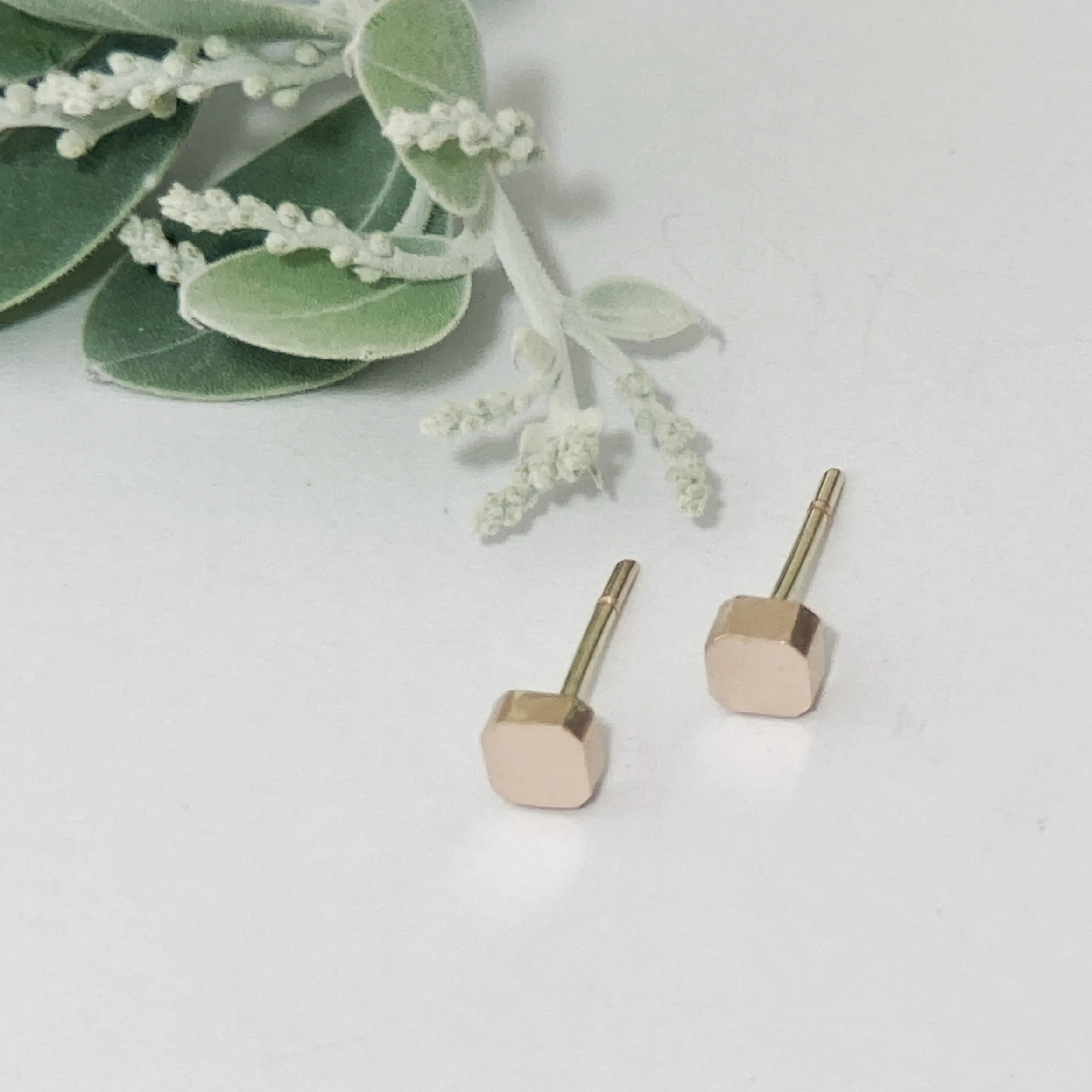 Square rose gold POP studs