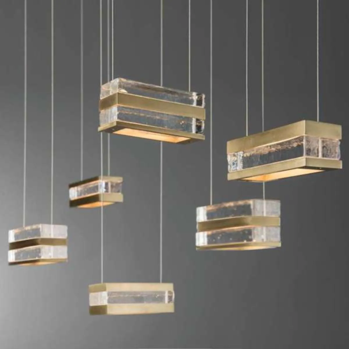 Stacks 34 in. 6 lights Linear LED Pendant Light