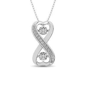 Sterling Silver 1/5 Ct.Tw.Moving Diamond Fashion Pendant