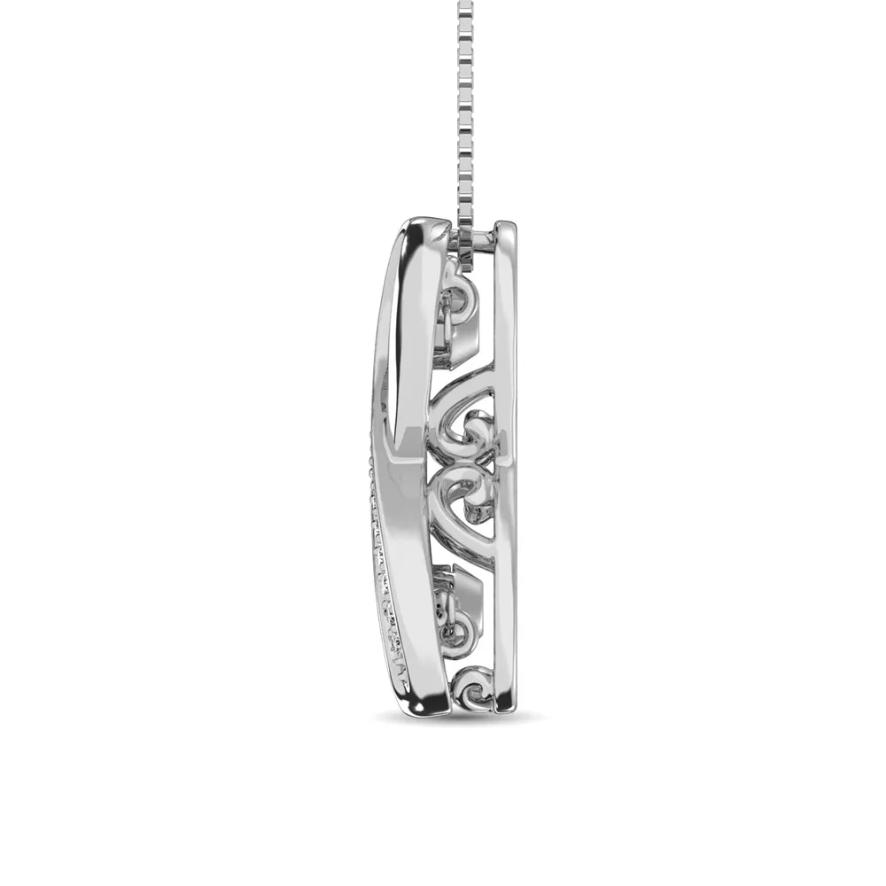 Sterling Silver 1/5 Ct.Tw.Moving Diamond Fashion Pendant