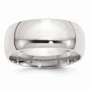 Sterling Silver 9mm Comfort Fit Wedding Band Ring