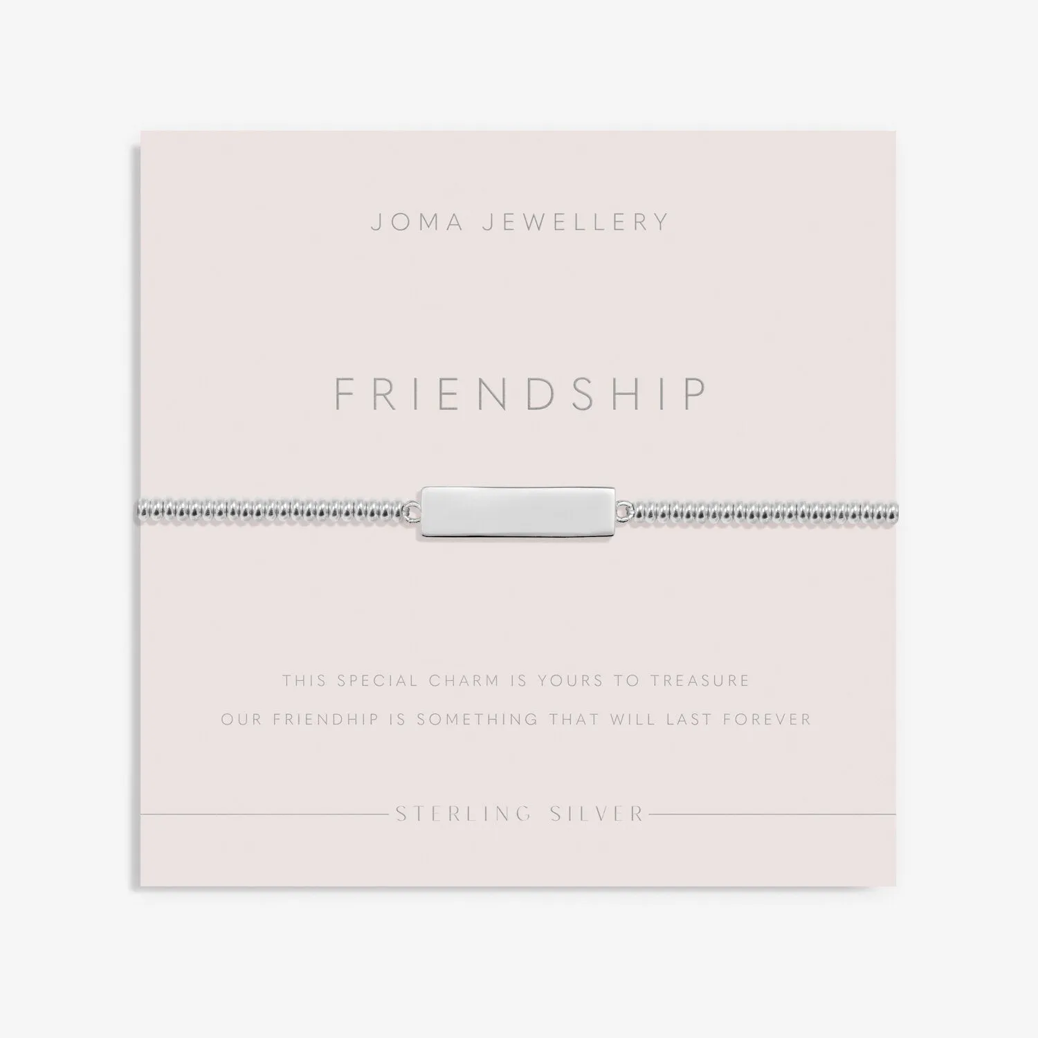 Sterling Silver Friendship Bar Bracelet JJS0065