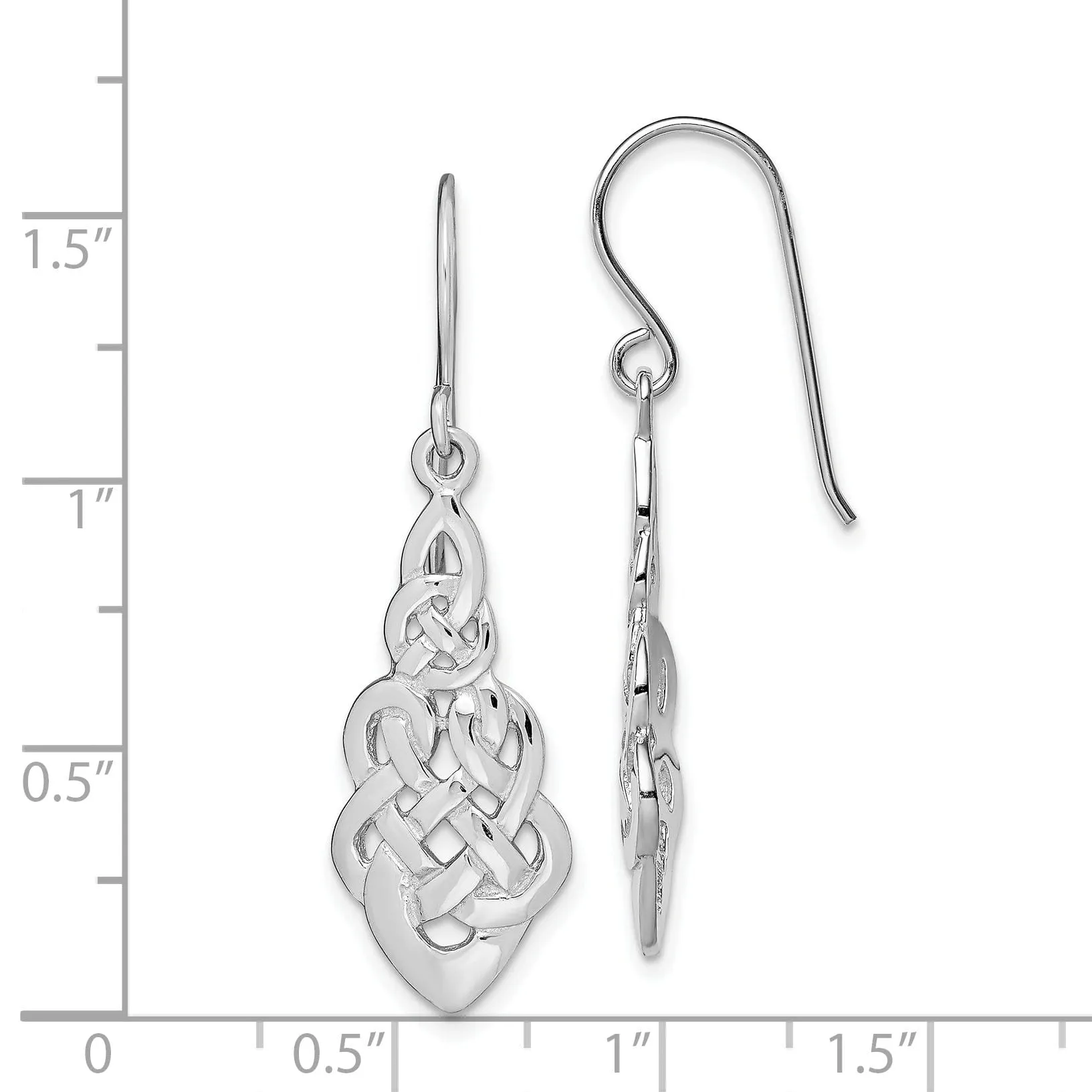 Sterling Silver Round Celtic Dangle Earrings