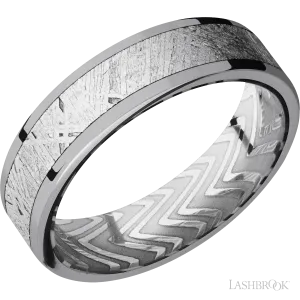 Tantalum with Polish Finish and Meteorite Inlay and Zebra - 6MM