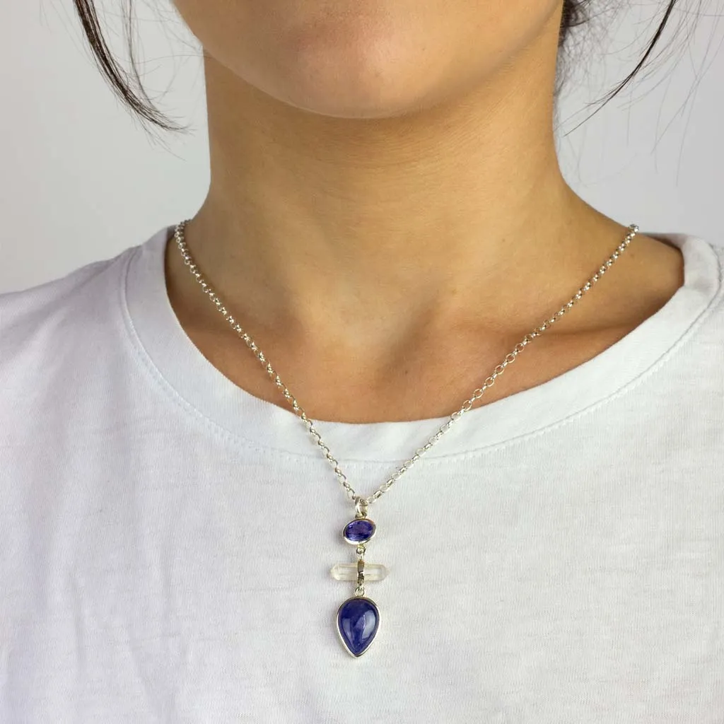 Tanzanite & Clear Quartz Necklace