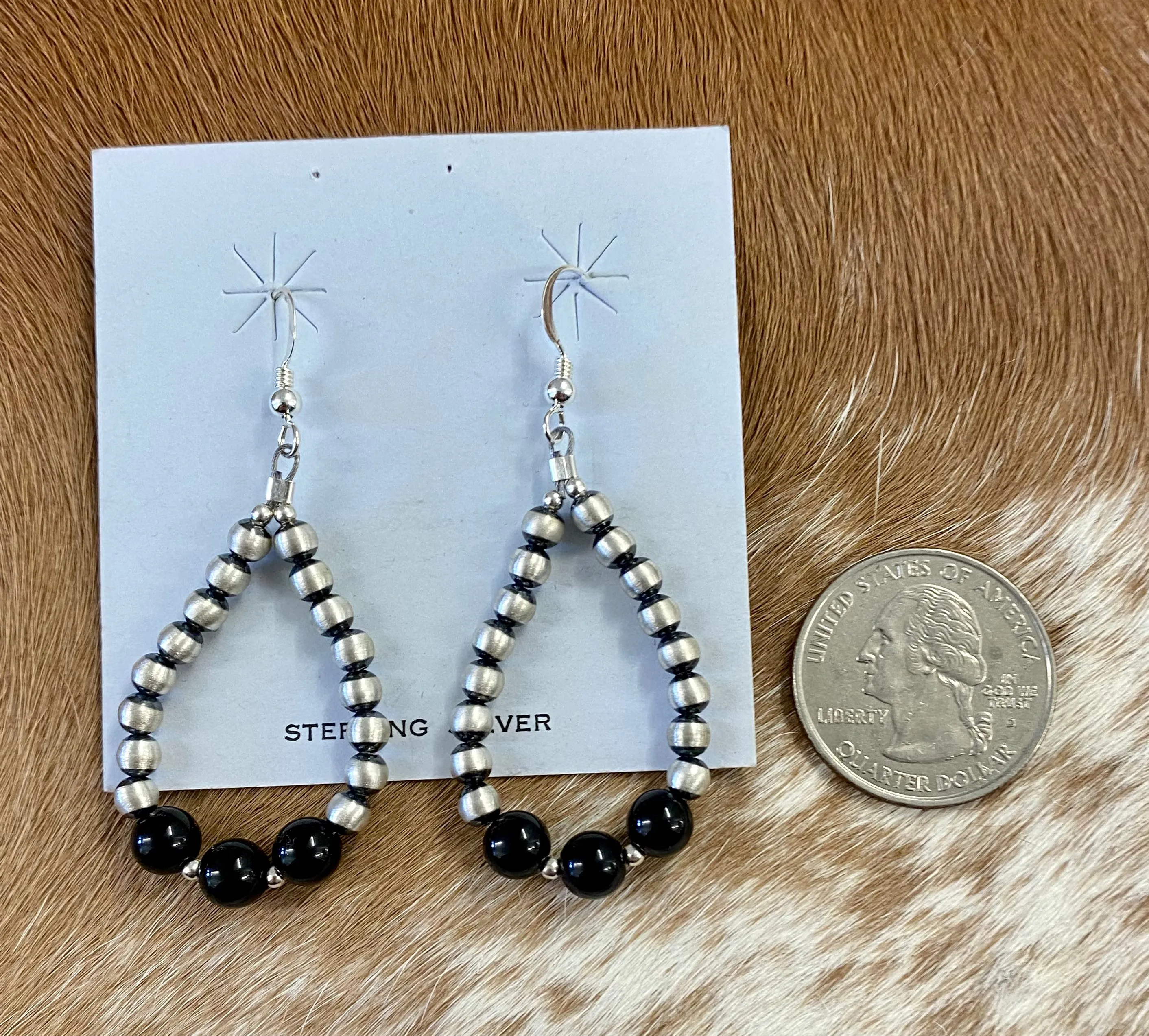 The Josephine Black Onyx & Navajo Pearl Earrings