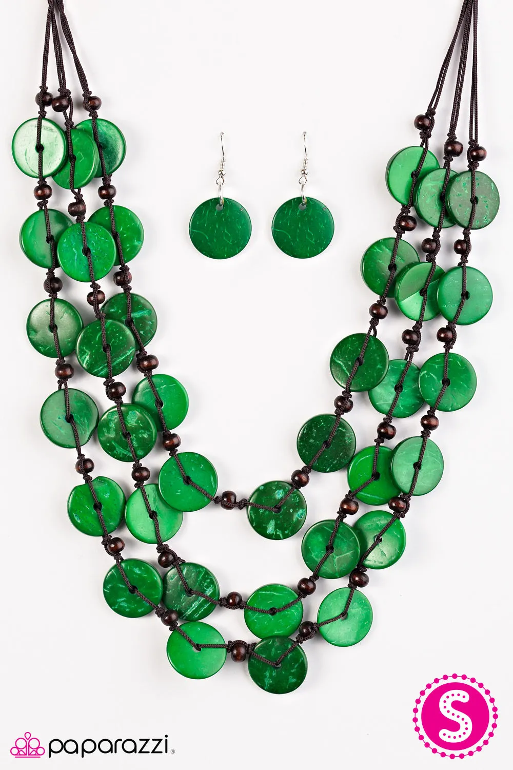 Tiki Tango - Green Paparazzi Necklace