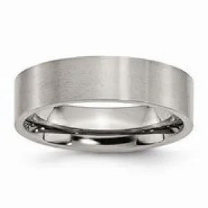 Titanium Flat 6mm Brushed Wedding Band Ring