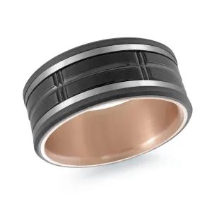 Titanium with 14K Rose Gold Ring from the Titanium Collection by Malo - MRDTI-018-9AP