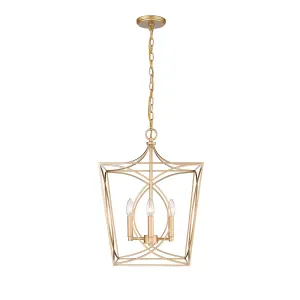 Tracy 16 in. 4 Lights Pendant Light Gold Finish