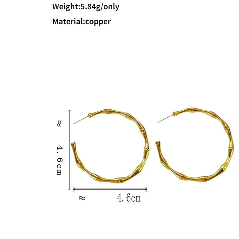 VAIGE Elegant 925 Silver Needle Hoop Earrings in Classic Gold