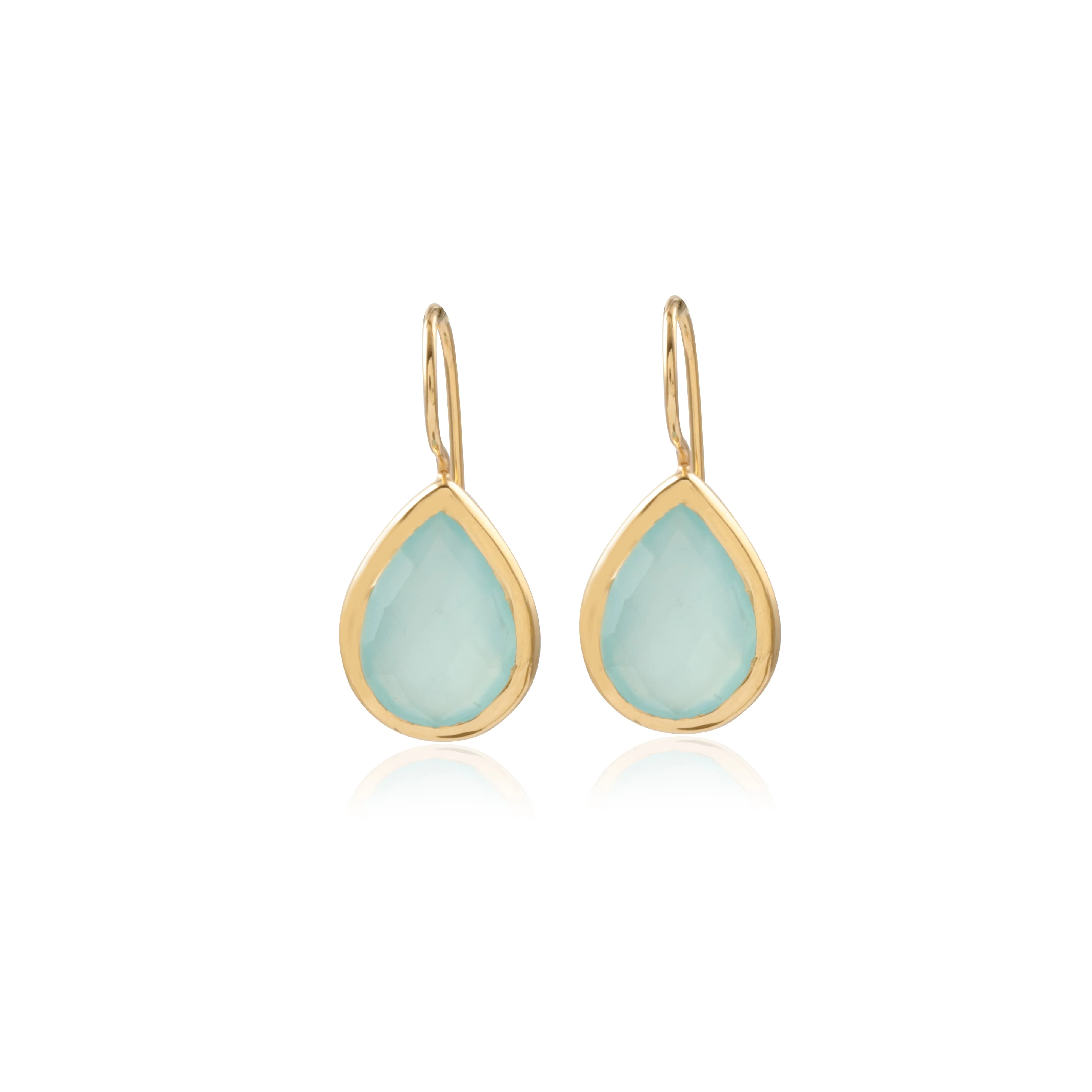 Vama | Valencia Earrings | Metal-Sterling Silver | Stone-Aqua Chalcedony | Finish-Shiny