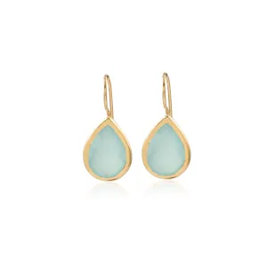 Vama | Valencia Earrings | Metal-Sterling Silver | Stone-Aqua Chalcedony | Finish-Shiny