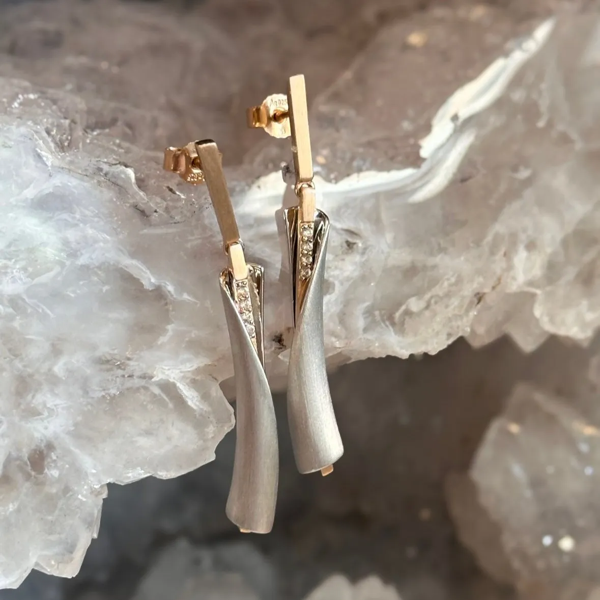 White Sapphire Wrap Dangles