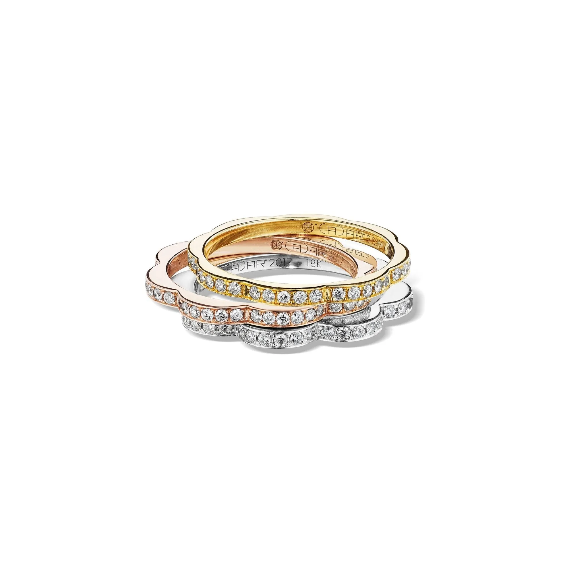 Yellow Gold Triplet Medium Stacking Ring