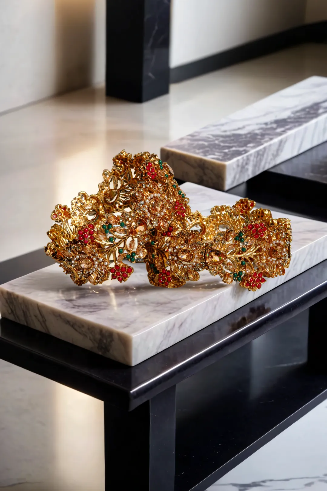 Ziya - Intricate Gold Plated Multicolor Bangles (Set of 2)